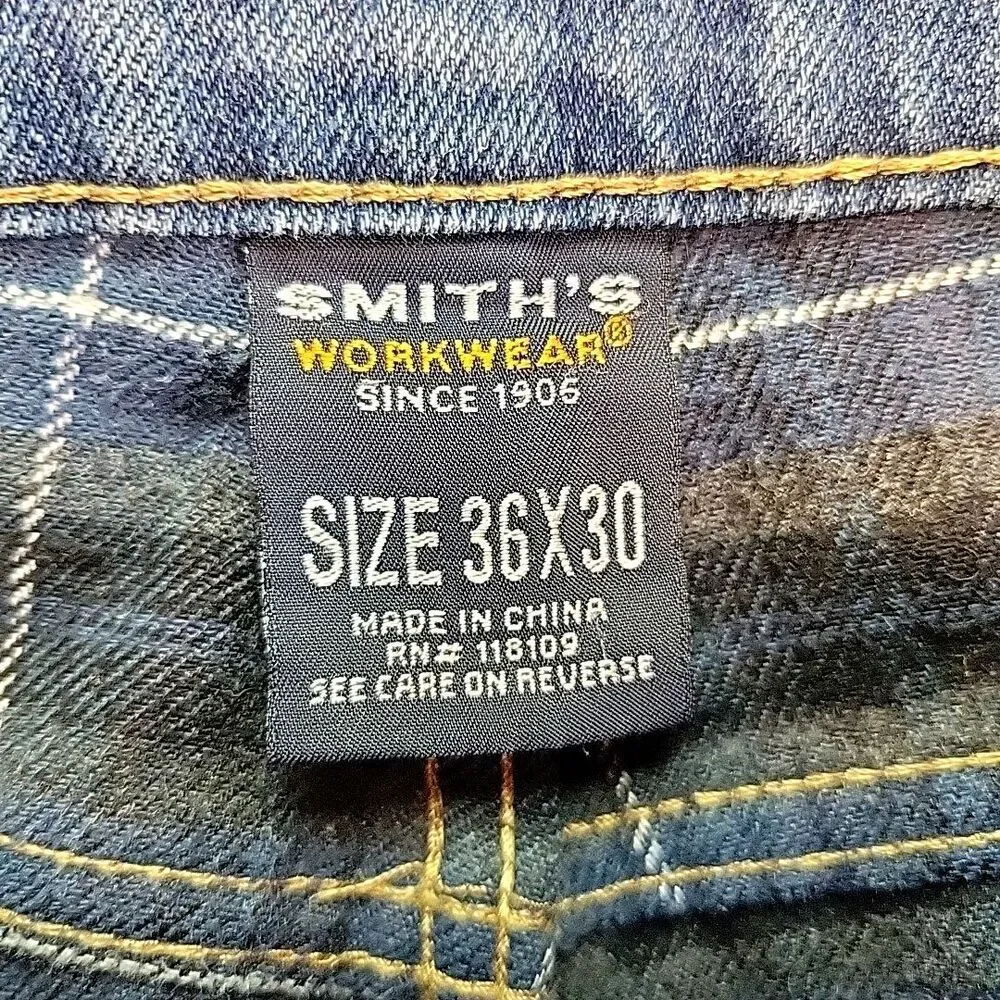 Smiths Mens Flannel Lined Carpenter Jeans Measures Size 36x28 Workwear